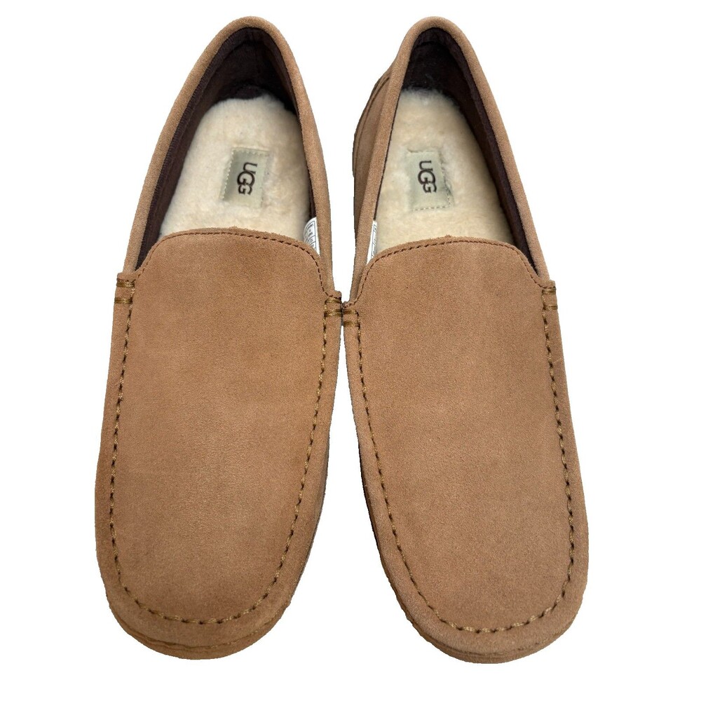 NWOB UGG Ascot Slip-On Slipper 1003419 Chestnut Brown Suede Shoes size 12